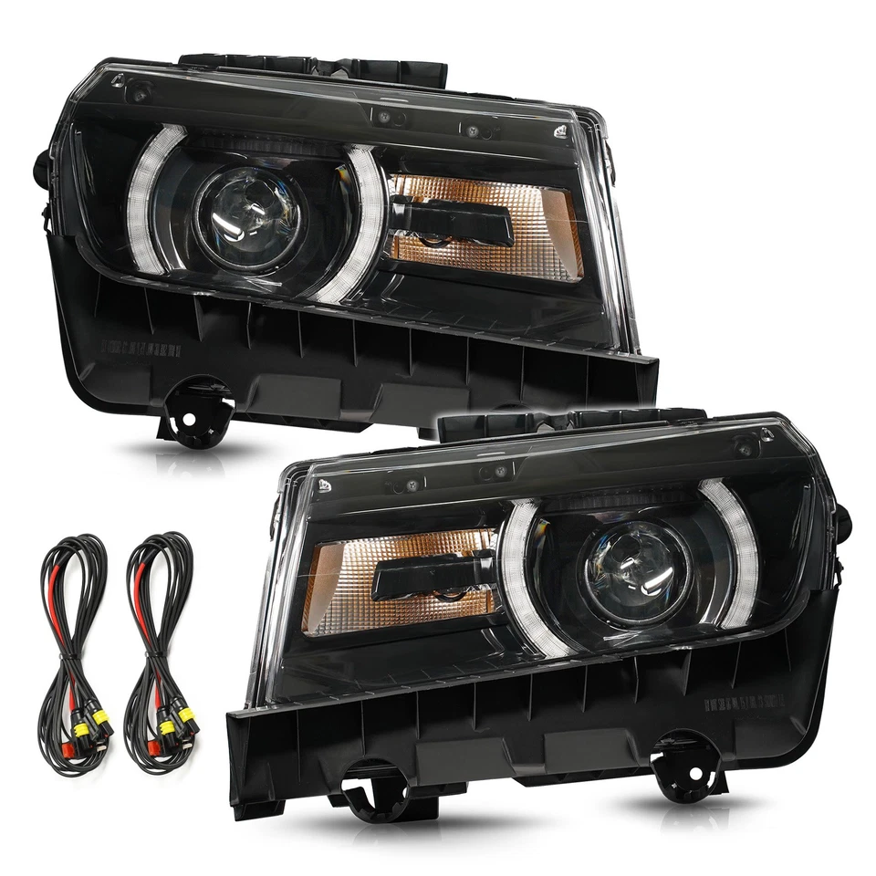Upgrade Halogen Headlights For 2014 2015 Chevy Camaro with Bulbs Left+Right Pair Foto 2 de 4
