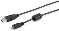 Equip 128596 Equip Usb Kabel 2.0 A -> Micro B St/St 1.00M Schwarz Polybe