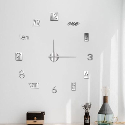Clock Easy Use Frameless Design Arts Decal Mirror Stickers Wall Sticker Clock - Picture 1 of 8