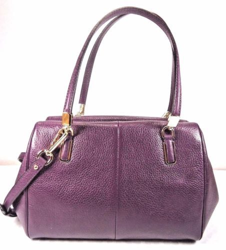 NWT COACH MADISON LEATHER SMALL MADELINE SATCHEL LI BLACK VIOLET