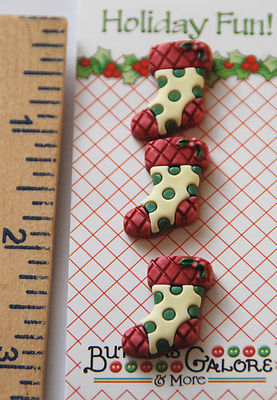 Stocking Buttons / Buttons Galore Vicki Schreiner / Decorated Christmas Stocking