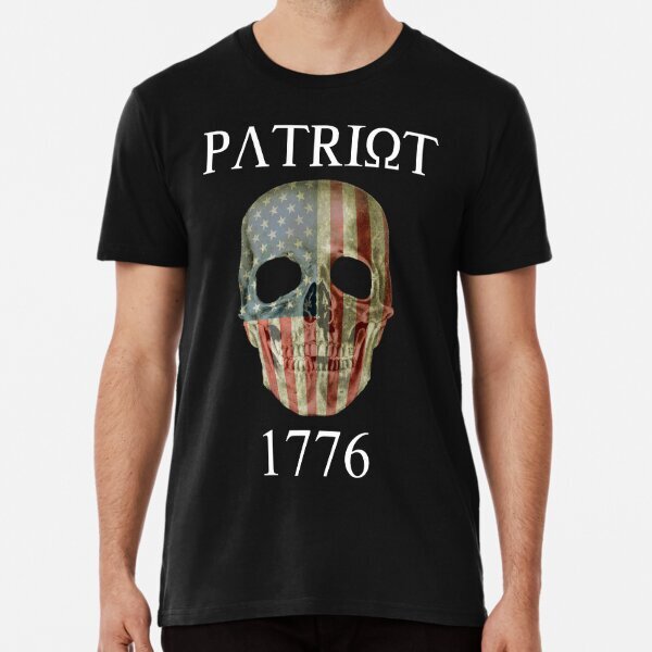 Patriot 1776 Skull Premium Design Gift For Unisex T-Shirt S-5XL