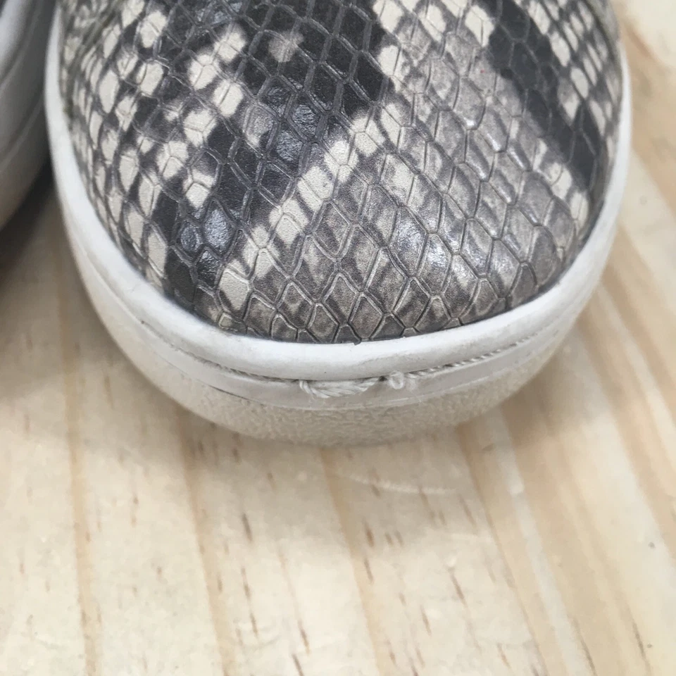 Michael Kors Zapatos Mujer 7.5 Keating Piel de Serpiente Zapatillas con Cordones Cuero Gris Foto 3 de 4