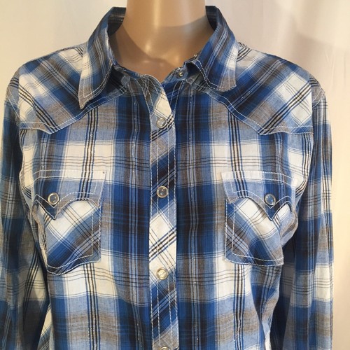 Panhandle Slim Blue Plaid Western Snap Shirt - Picture 2 of 9