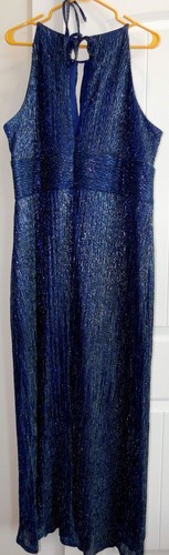 R&M RICHARDS gorgeous formal GLITTERY NAVY, BLUE, & SILVER Maxi Gown dress 20W - Picture 7 of 9