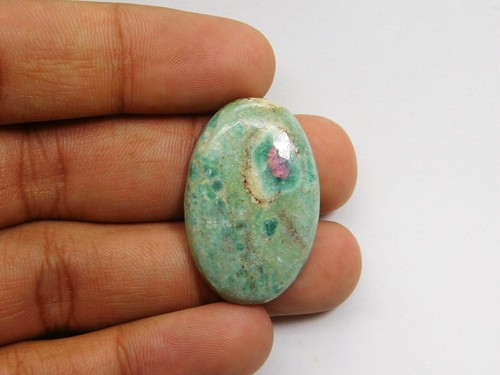 Pierre Naturelle Rubis Fuschite En Cabochon Libre - 36 Carats - Forme Poire - Vert Avec Rubis - Pour Création De Bijoux