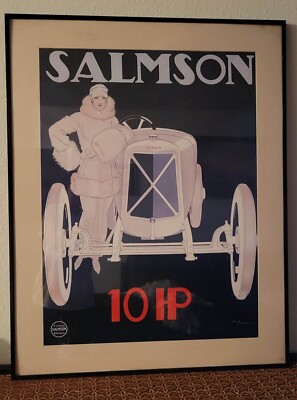 Salmson - 10 HP Vintage Poster (artist: Vincent, Rene) France c. 1920 (38x30'')
