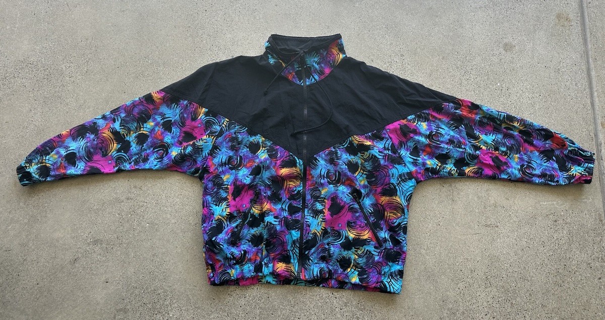 Vintage Aerodynamics Multicolor Abstract Vibrant Mock Neck Zip