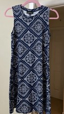 Fortune + Ivy Dress Blue Bandana A-Line Sundress Bohemian Gypsy Women's Small