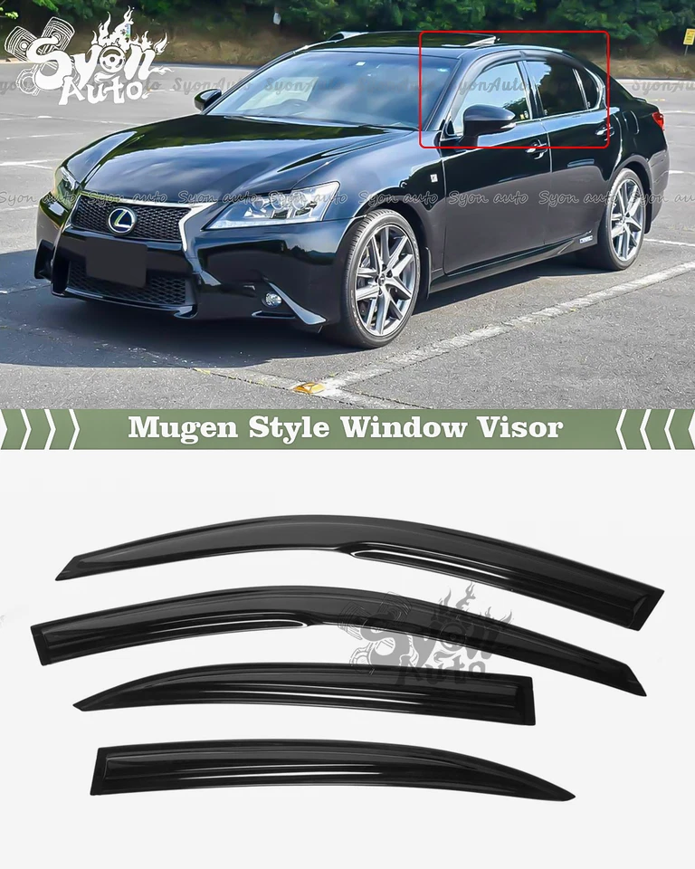 SE ADAPTA A 2013+ LEXUS GS350 GS450h JDM MUGEN ESTILO VENTANA VISERA PROTECTOR DE LLUVIA DEFLECTOR Foto 2 de 4