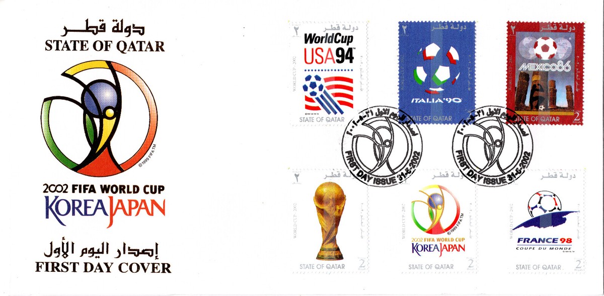 QATAR 2002 FIFA WORLD CUP POSTERS SUPER RARE THREE FDC, 18