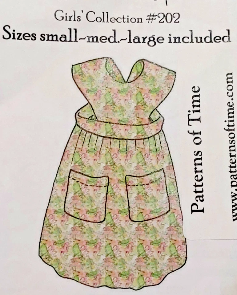 Amanda Kastner Design Buttoned Bib Apron Girls Collection 202 Girls Sml Med Lrg. - Image 3 of 4