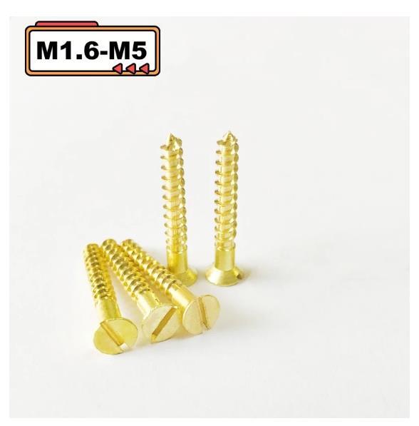 SOLID BRASS SLOTTED COUNTERSUNK WOOD SCREWS ALL GAUGES & SIZE M1/M2/M3