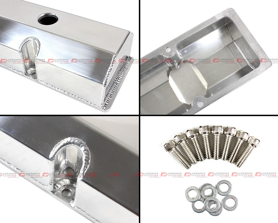 SBC Chevy Fabricated Aluminum Tall Valve Covers W/ Short Bolt- 283 327 350 400 - Image 3 of 3