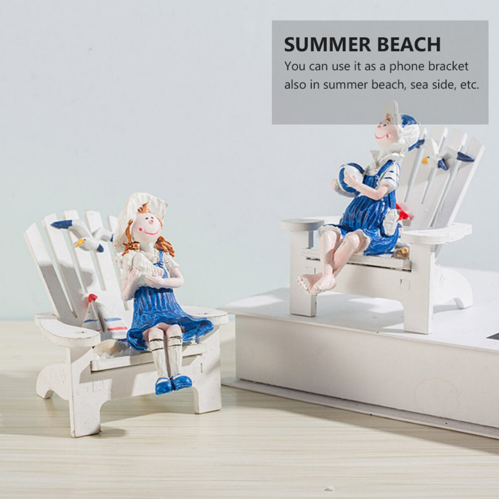 StrandkorbOrnamente MiniLiegestühle Im Mediterranen Stil Holzdeko