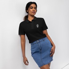 Scc Women's Skull Logo Gothic Emo Polo Top T-shirt In Black Sizes S M L Xl 2xl