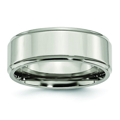 Chisel Titanium Polished 8mm Ridged Edge Band TB36