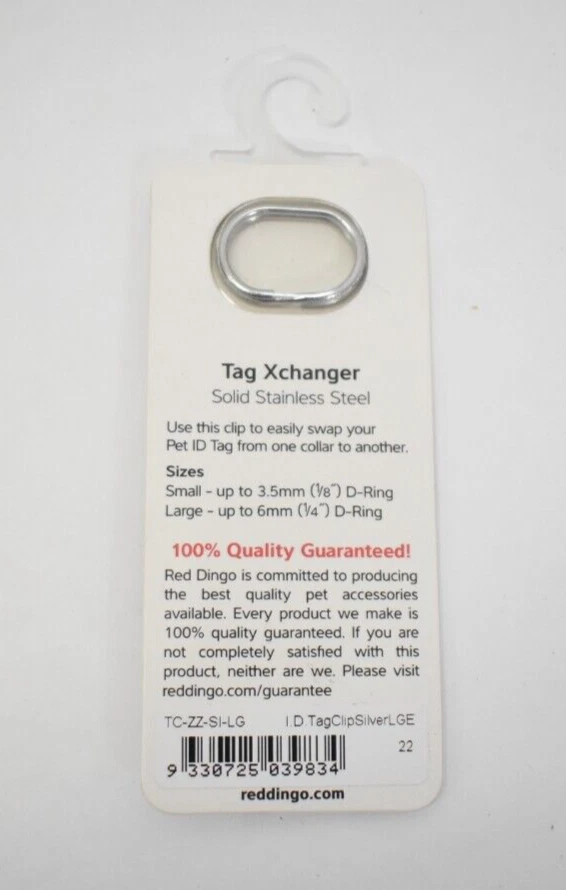 Clip cambiador de etiquetas Red Dingo TC-ZZ-SI-LG acero inoxidable plateado tamaño grande Foto 2 de 4