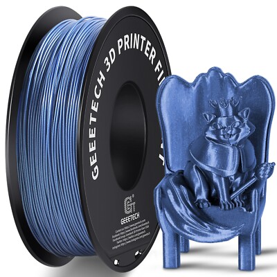 Geeetech Sparkle PLA 3D Drucker Filament 1.75mm 1kg Sparkly Blau Glitzer-Effekt