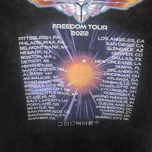 Journey Freedom Tour 2022 T Shirt Colortone Mens Medium Band Concert - Picture 6 of 8