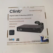 CLIENT DIGITAL CABLE TV RECEIVER DVB-C IN BOX WITH REMOTE CONTROL AND MANUALS