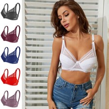 Women's Plus Size Full Coverage Underwire Unlined Minimizer Lace Bra 36-42 Cup