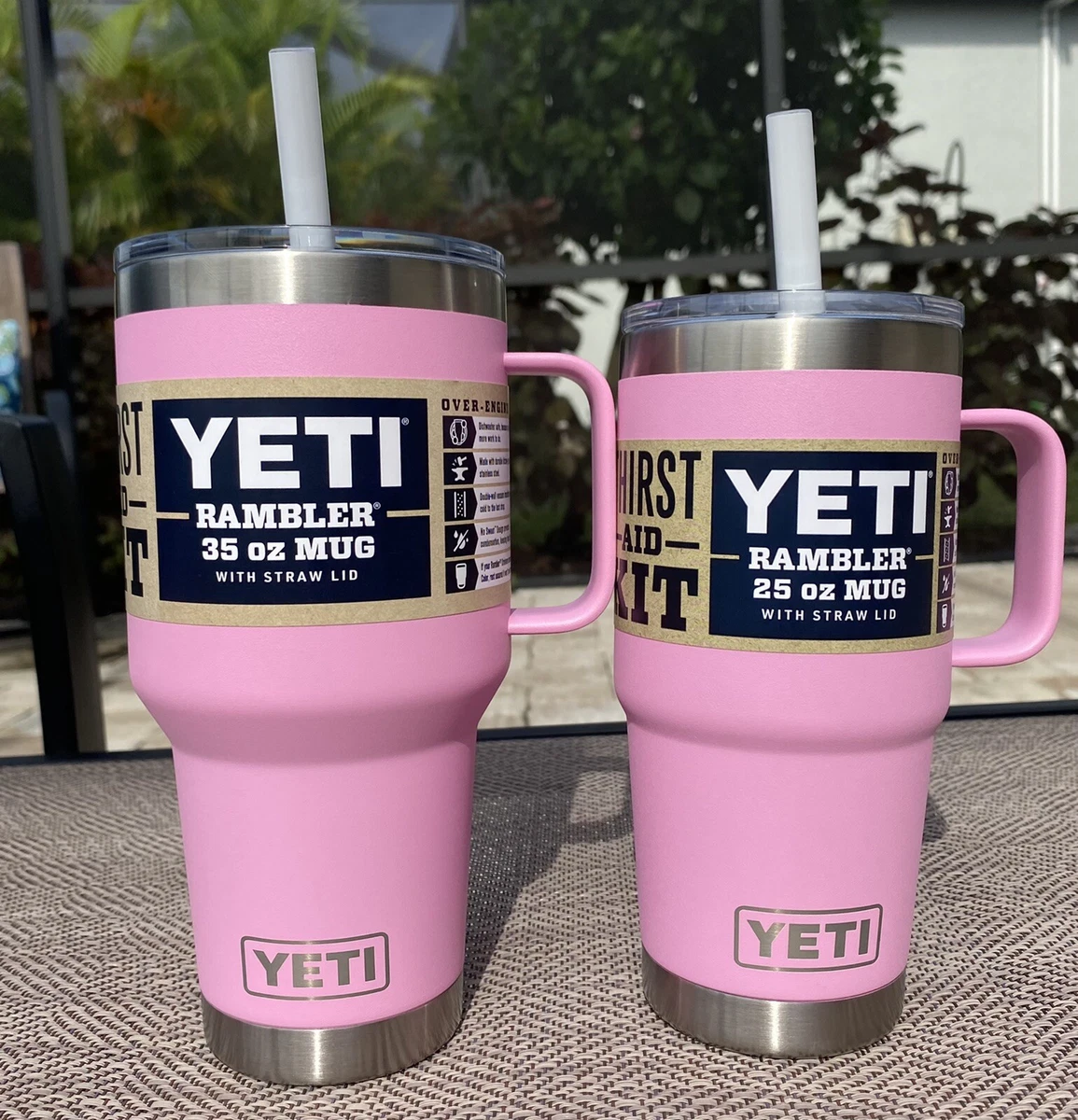 YETI Rambler 35 Oz Mug with Straw Lid in Power Pink