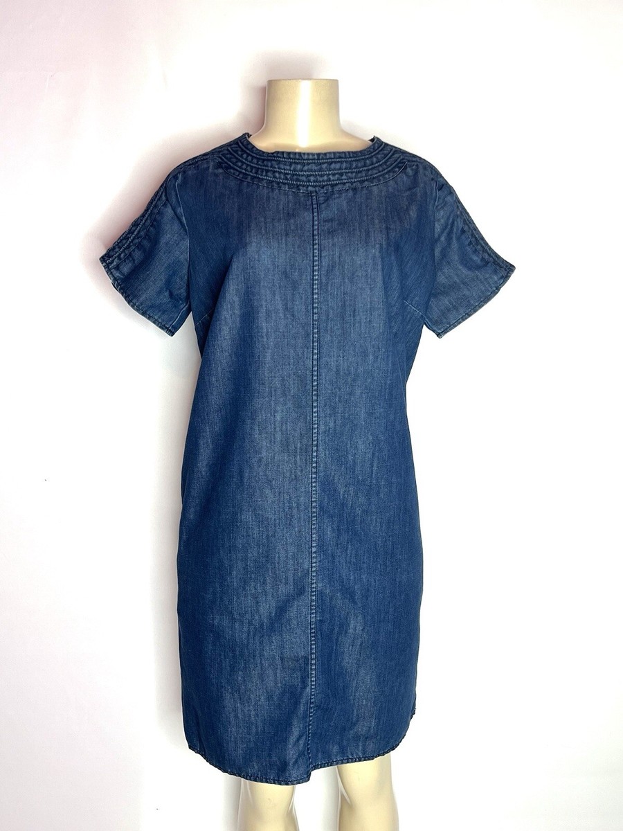 martha stewart denim dress SHORT SLEEVE STONEWASHED JEAN SIZE S File:US Naval Sea Cadet.jpg Color:M-Dusty Rose mf:w_clothing_size_unified:Small Chambray dress and block heels