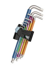 Wera 9 Pce Colour Stainless Steel 1.5mm-10mm Hex Ball End Allen Key Set 022669