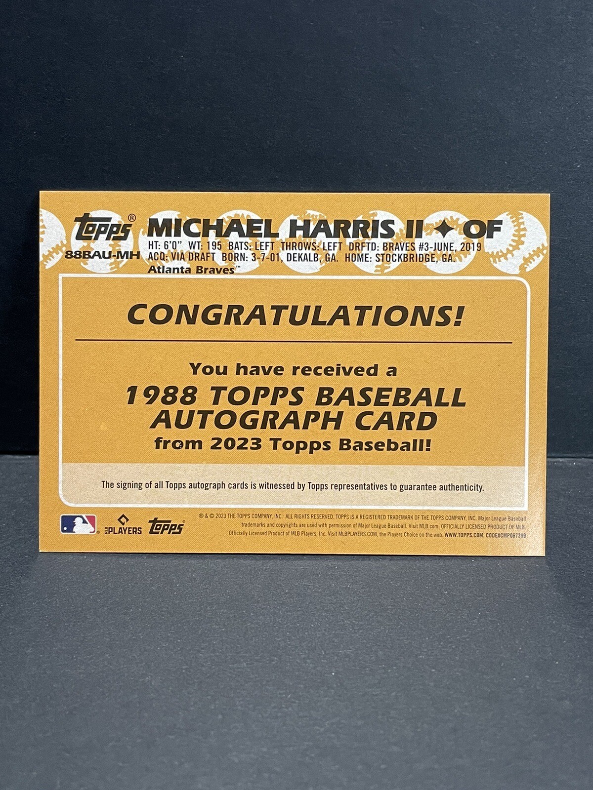 2023 Topps Update Michael Harris II (RC) 1988 Topps Auto eBay