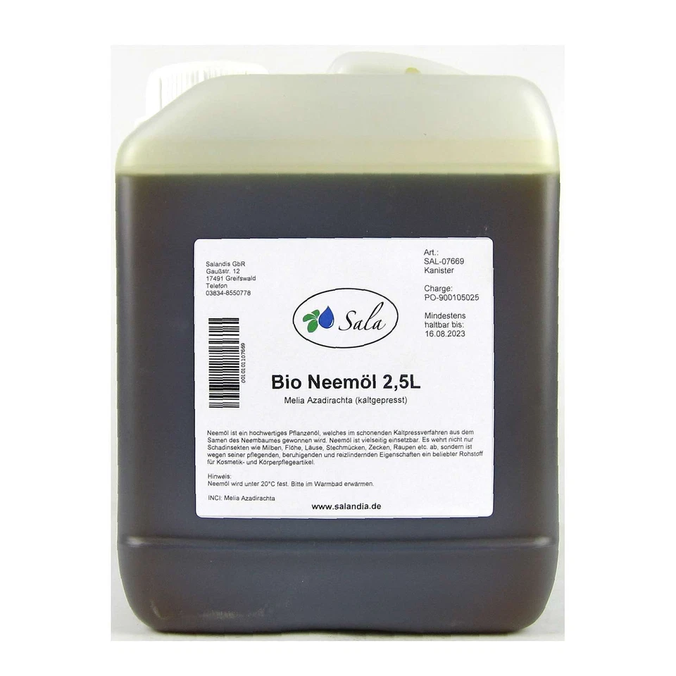 Sala Neemöl kaltgepresst Neem Niemöl BIO 2,5 L Kanister