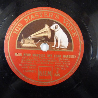 78rpm E. SCHUMANN - KARL ALWIN spiel ich die unschuld vom lande / mein herr marq