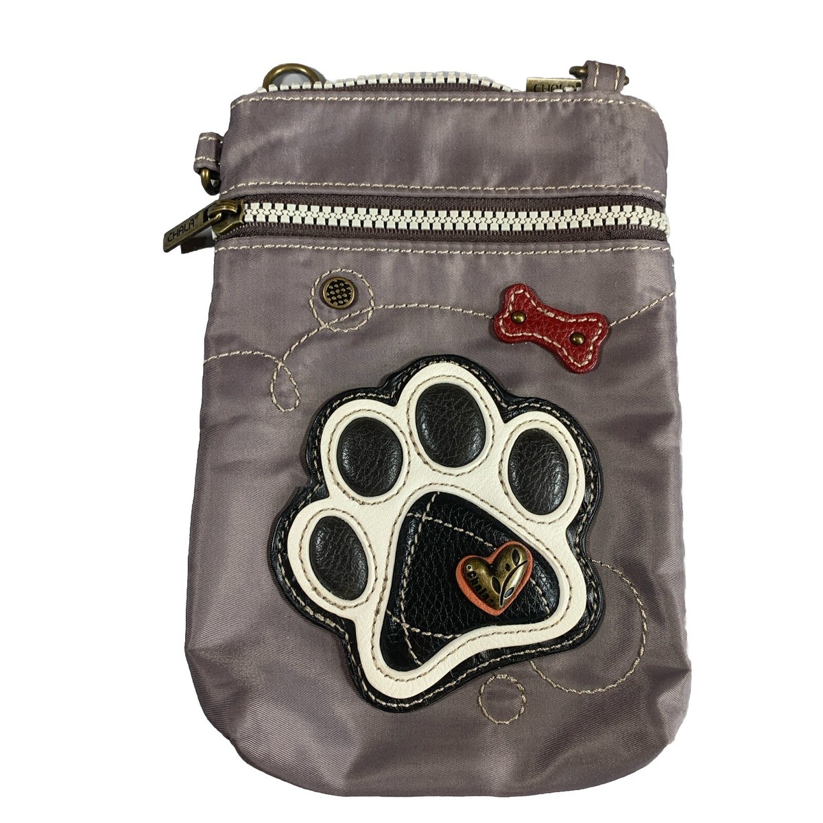 Chala Handbags Paw Print Satchel - Crossbody Handbag For Dog Lovers & Dog Moms, Faux Leather
