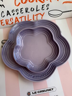 LE CREUSET BLUEBELL BLUE BELL PURPLE PROVENCE FLOWER PLATE PLATES