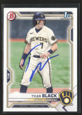 TYLER BLACK Signed Autograph  2021 Bowman Draft  #BD-200 Milwaukee Brewers