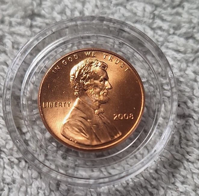 2008-P Lincoln Cent Die Crack On Obverse Head Slash Mark On Neck Bright Red UNC - Image 3 of 4