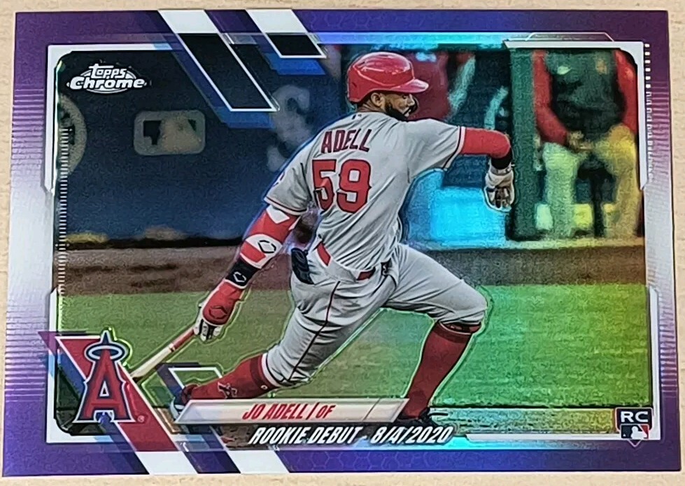 2021 Topps Chrome Update Purple Refractor Jo Adell Rookie Card #USC40 Angels SP