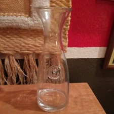 Vtg Thick Clear Glass Wine Decanter Carafe pourer "Roma Litro" Italy 10.5" tall