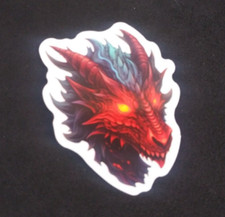 Colorful Mystical Guardian Dragon Sticker 2" x 1.75" T 