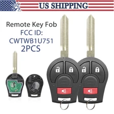 2 Remote Key Fob for Nissan Versa Note 2014 2015 2016 2017 2018 2019 CWTWB1U751