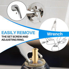 Acrylic Single Handle Trim Set, Complete Faucet Repair Kit Replacement Compat...