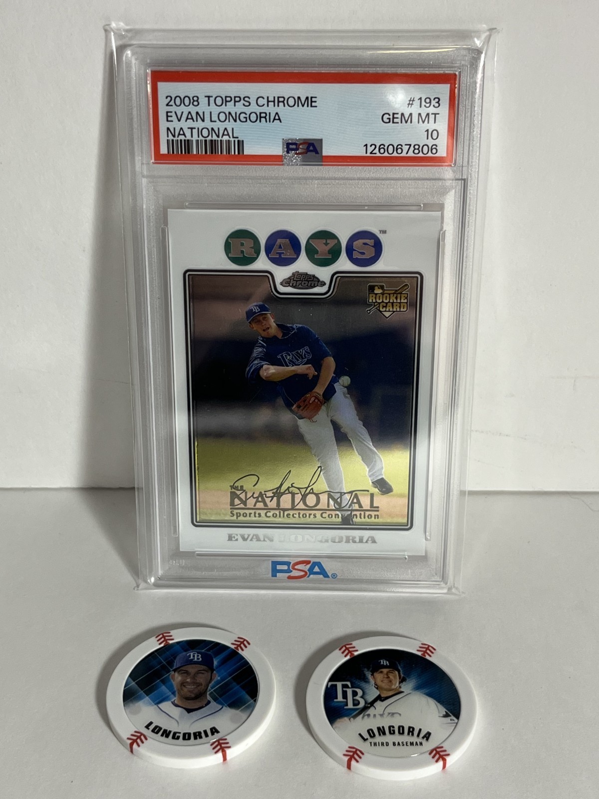 2008 Topps Chrome National Sports Collectors Con #193 Evan Longoria RC PSA 10
