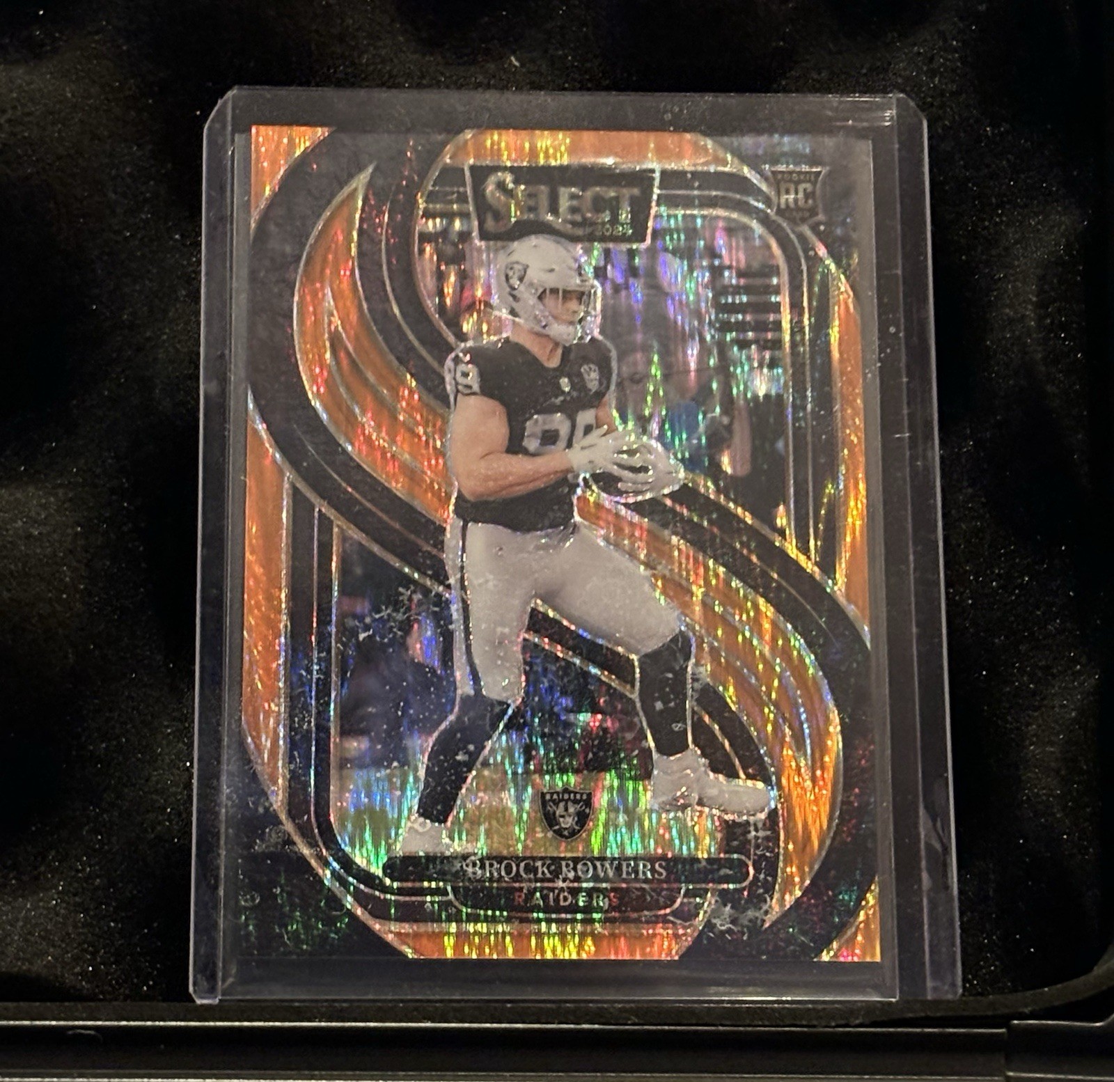 2024 Panini Select -Premier Level Brock Bowers   Orange Shock Prizm /399 (RC)