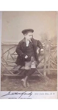 1880s NYC Boy Studio Photograph Smith Hardy LATE Falk & Bogardus Cabinet Card