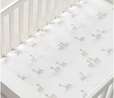 Pottery Barn Kids Aubrey Alpaca Organic Muslin Crib Fitted Sheet
