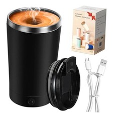 Self Stirring Coffee Mug With Lid Electric High Speed Self Stirring Mug Black