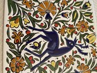 Greek Ceramic Tile Smaltotechniki Greece 6” Blue Stag/trivet/wall Hanging — photo 2