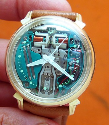 Tuning Fork Spaceview Watch SERVICED 214 ACCUTRON SPACEVIEW GOLD