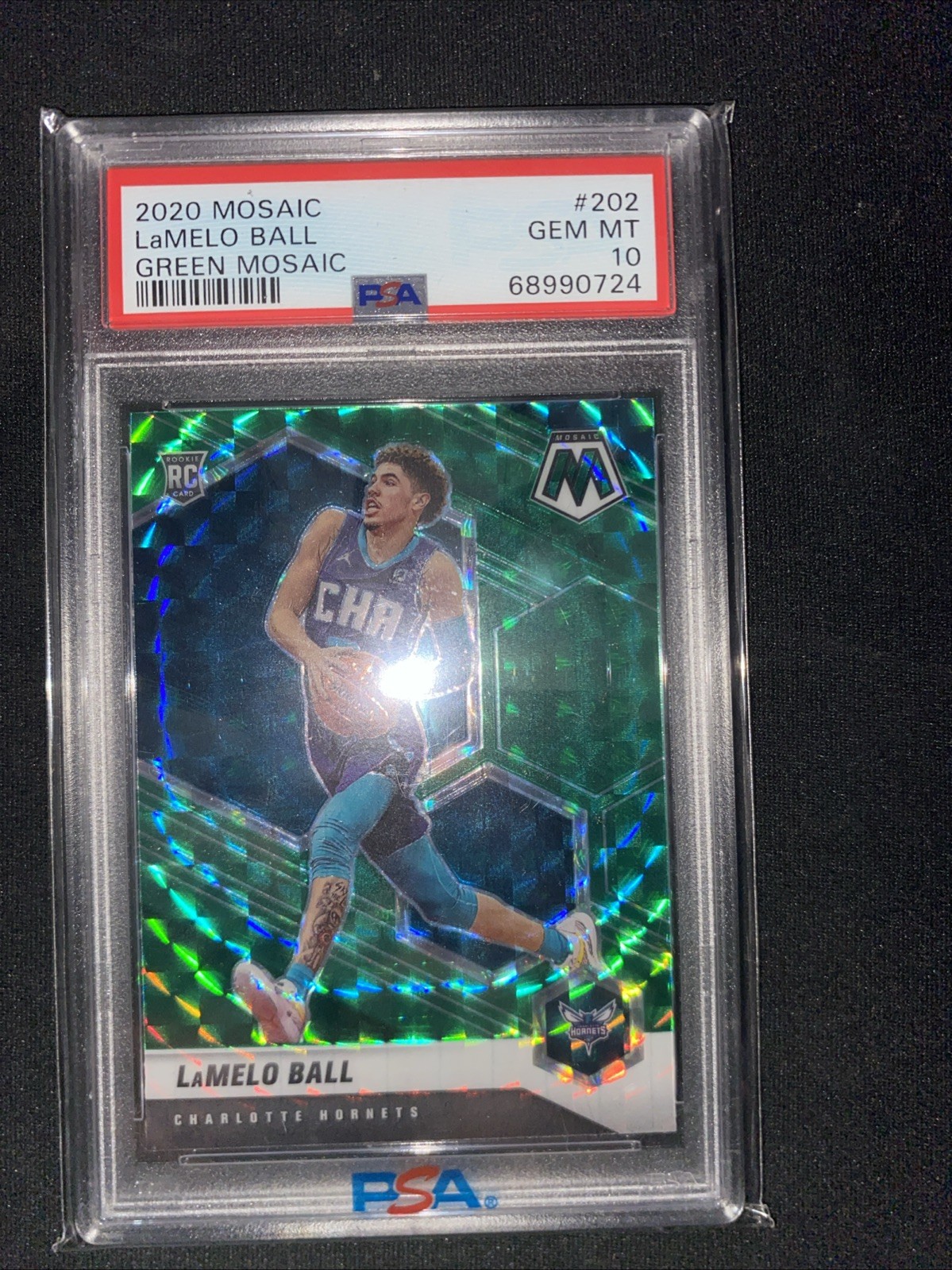 2020-21 Panini Mosaic - Rookie LaMelo Ball #202 Green Mosaic Prizm (RC)
