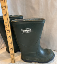 LaCrosse Kids Rubber Rain Boots Size 6 Made in USA Green Waterproof Farm Mud
